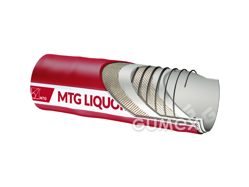 Potravinová hadice na tekuté poživatiny LIQUORFLEX/SD-R, 38/50mm, 98% líh, 10bar/-0,9bar, UPE/syntetická pryž, -35°C/+90°C, červená